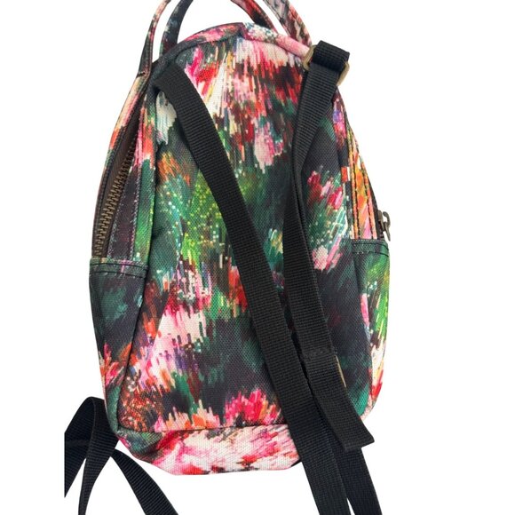 Herschel Supply Co. Mini Backpack With Adjustable Straps Floral Print Zippered - Picture 4 of 5
